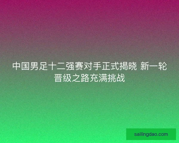 中国男足十二强赛对手正式揭晓 新一轮晋级之路充满挑战